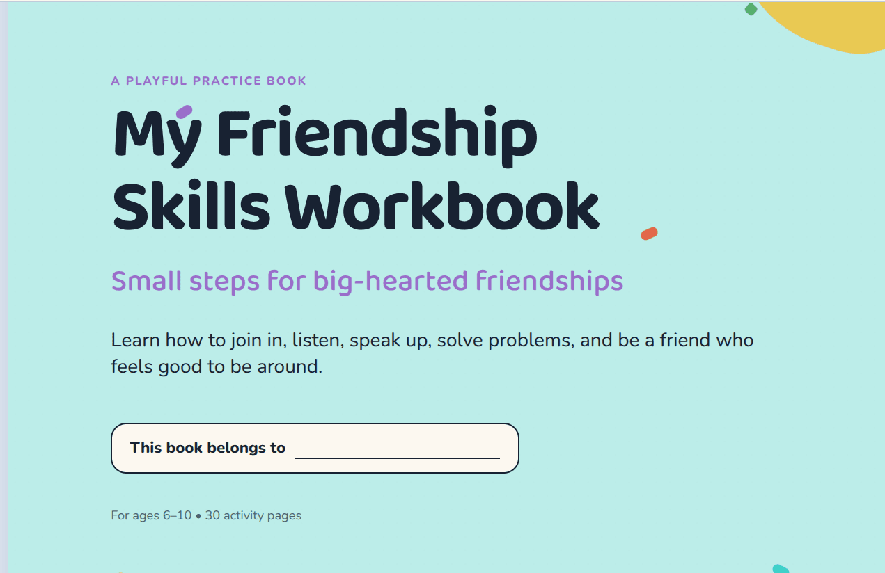 My Friendship Skills Workbook 30 pages • ages 6–10 • print or type - Image 5