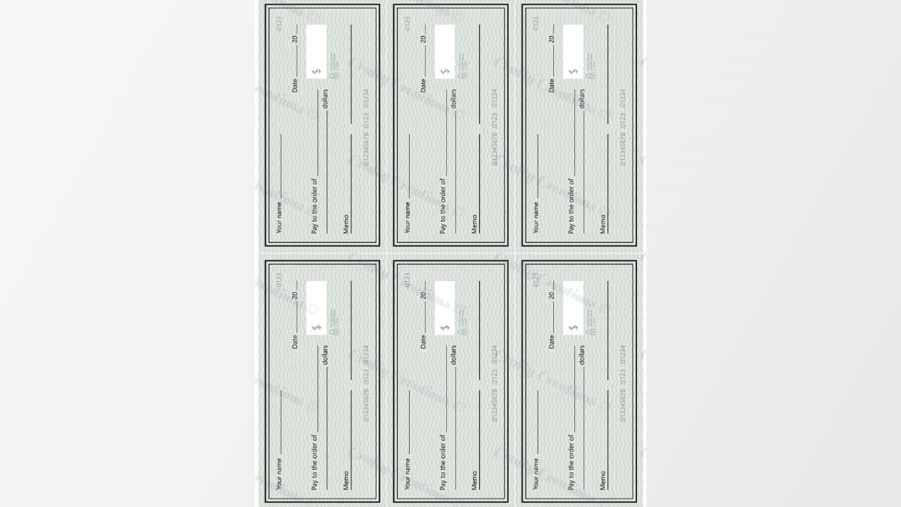 Printable Play Checks For Kids - Image 2